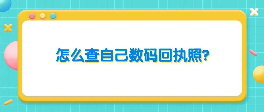 怎么查自己数码回执照？