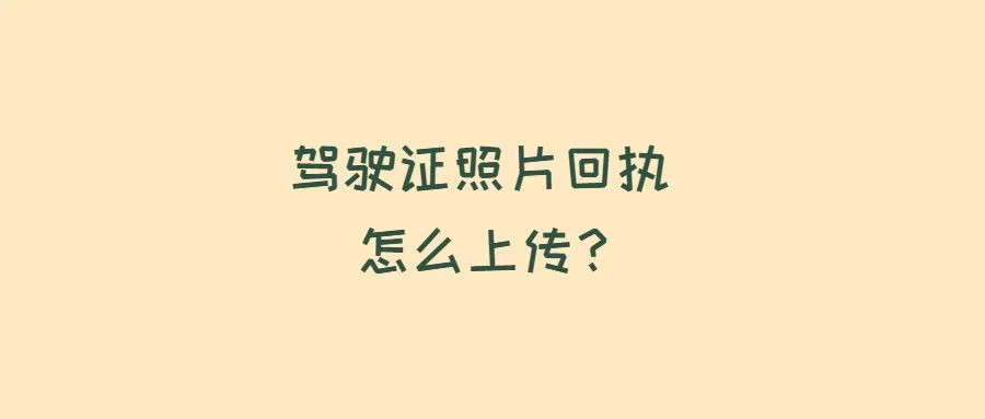 驾驶证照片回执怎么上传？