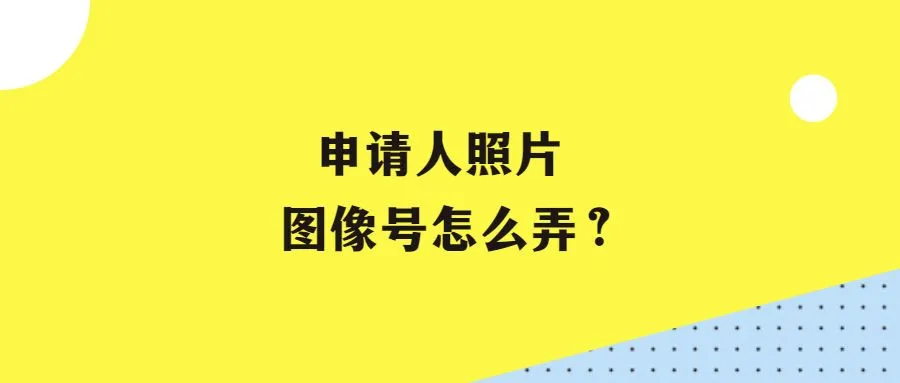 申请人照片图像号怎么弄？