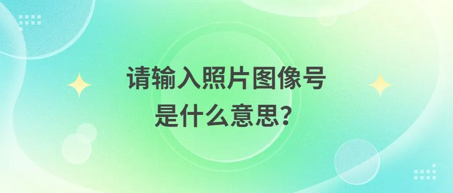 请输入照片图像号是什么意思？