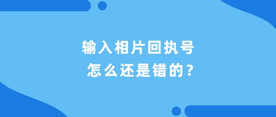 输入相片回执号怎么还是错的？