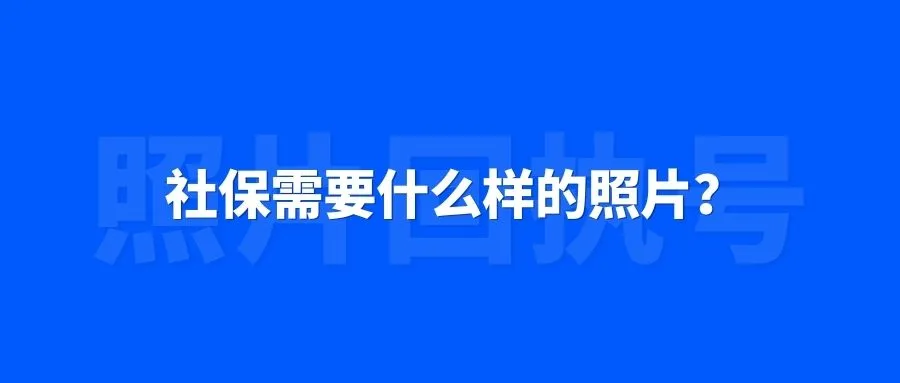 社保需要什么样的照片？