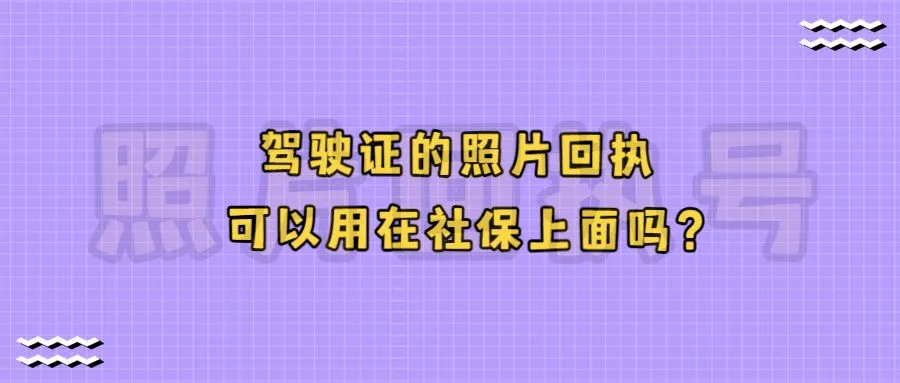 驾驶证的照片回执可以用在社保上面吗？