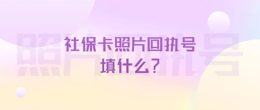 社保卡照片回执号填什么？