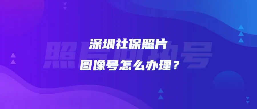 深圳社保照片图像号怎么办理？