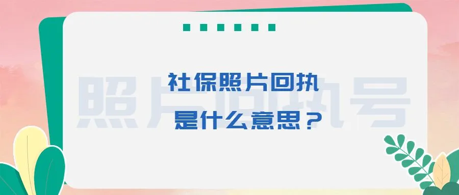 社保照片回执是什么意思？