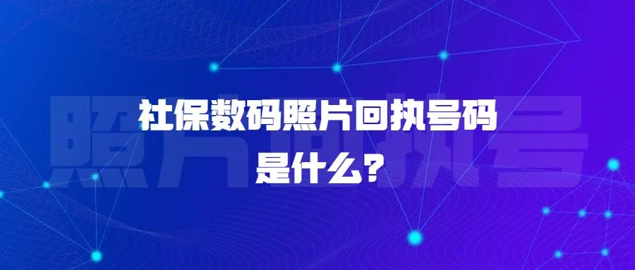 社保数码照片回执号码是什么？