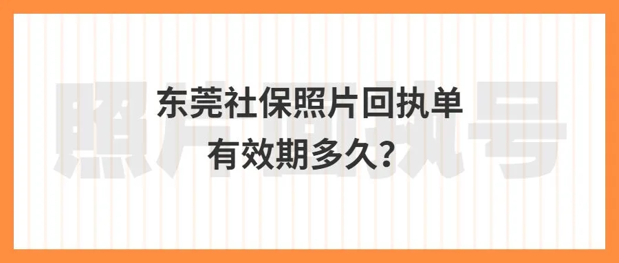 东莞社保照片回执单有效期多久？