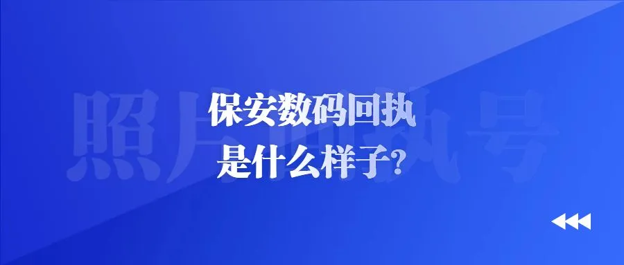 保安数码回执是什么样子？