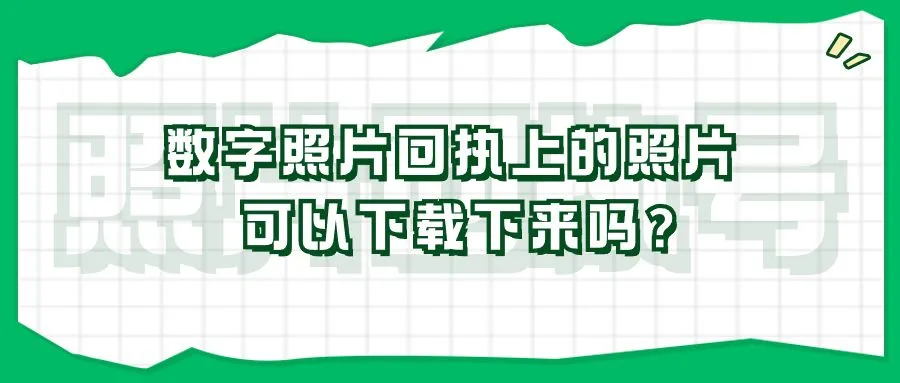 数字照片回执上的照片可以下载下来吗？