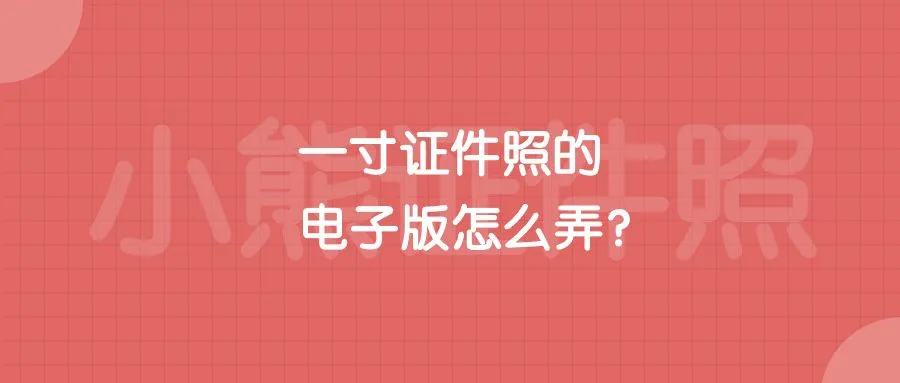 一寸证件照的电子版怎么弄？