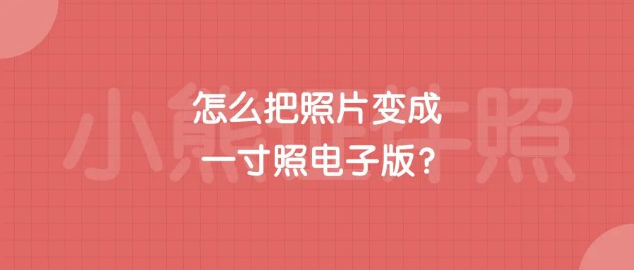 怎么把照片变成一寸照电子版？