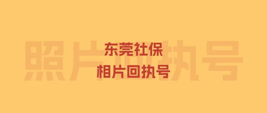 东莞社保相片回执号