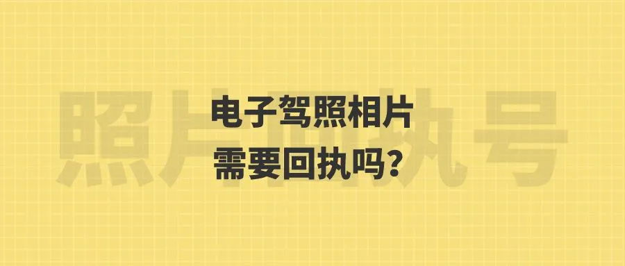 电子驾照相片需要回执吗？