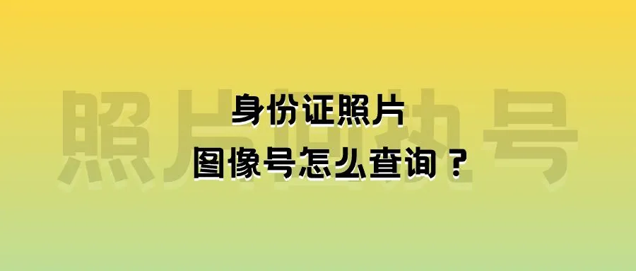 身份证照片图像号怎么查询？