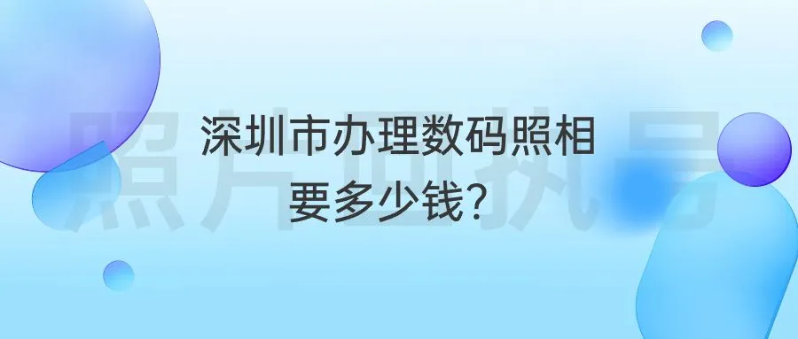 深圳市办理数码照相要多少钱？