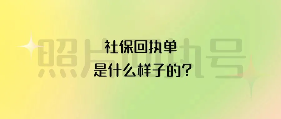 社保回执单是什么样子的？