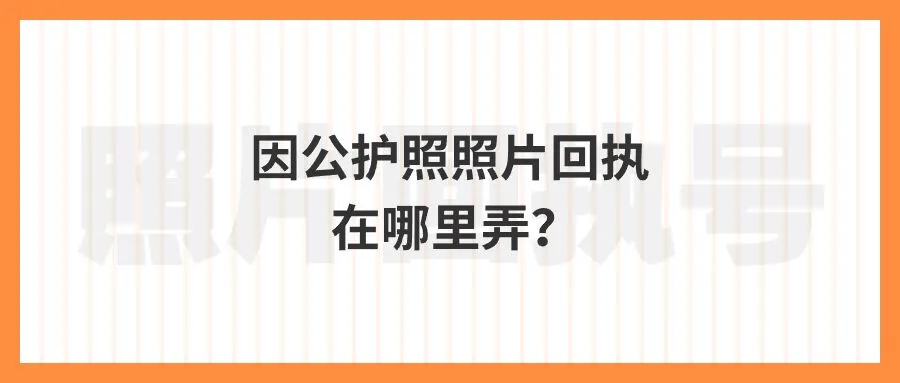 因公护照照片回执在哪里弄？