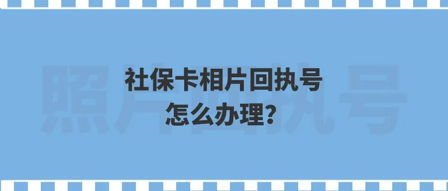 社保卡相片回执号怎么办理？