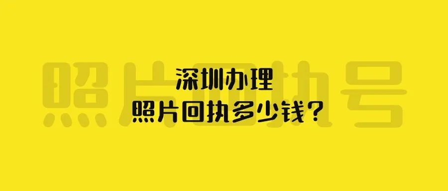 深圳办理照片回执多少钱？