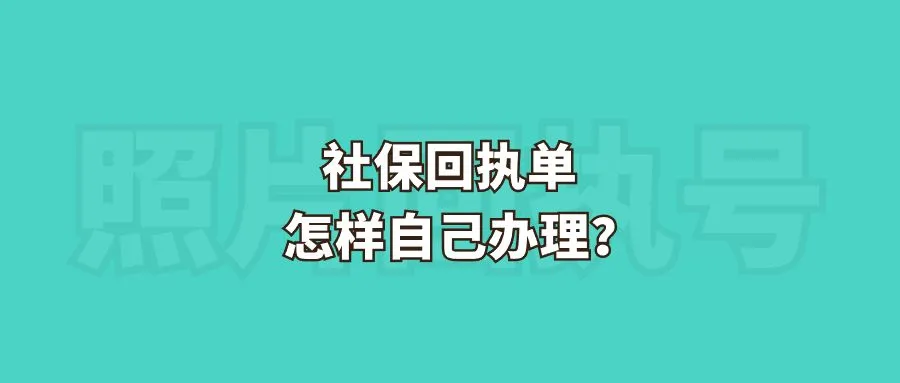 社保回执单怎样自己办理？