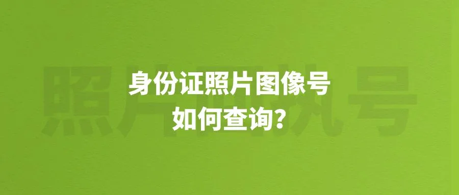 身份证照片图像号如何查询？