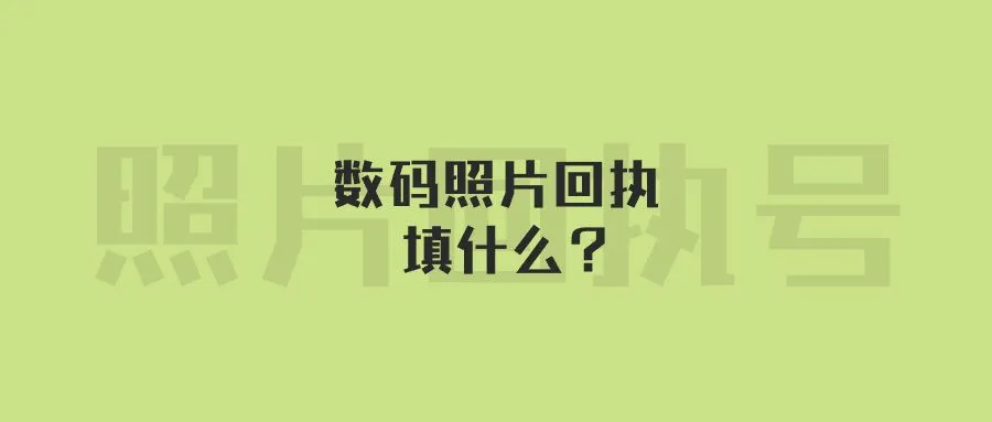 数码照片回执填什么？