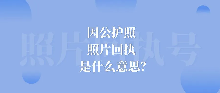 因公护照照片回执是什么意思？