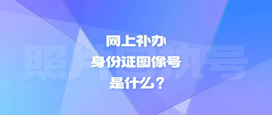 网上补办身份证图像号是什么？