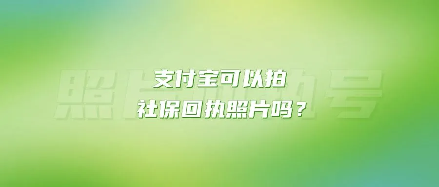 支付宝可以拍社保回执照片吗？