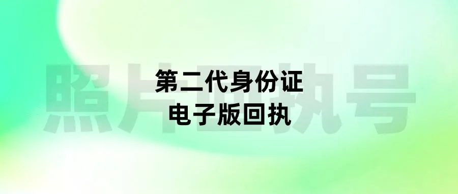 第二代身份证电子版回执