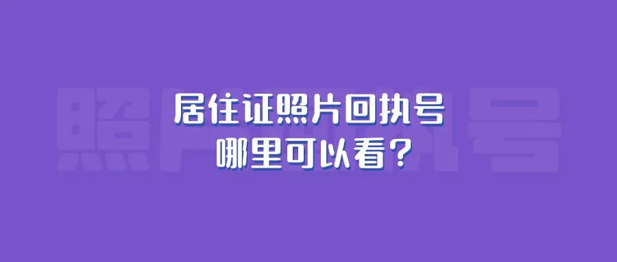 居住证照片回执号哪里可以看？