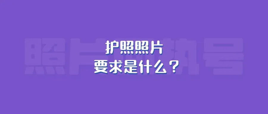 护照照片要求是什么？