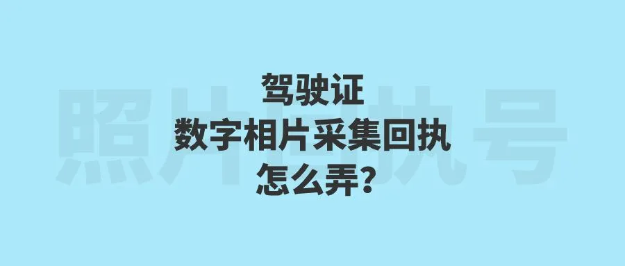 驾驶证数字相片采集回执怎么弄？