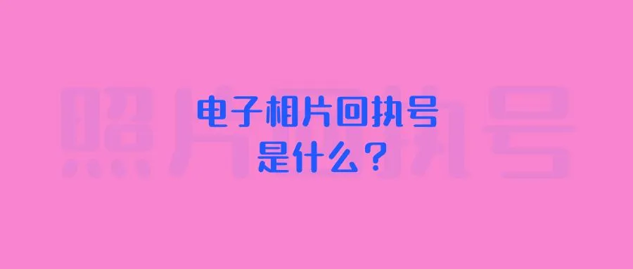 电子相片回执号是什么？