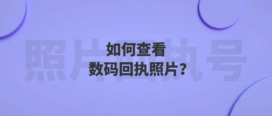 如何查看数码回执照片？