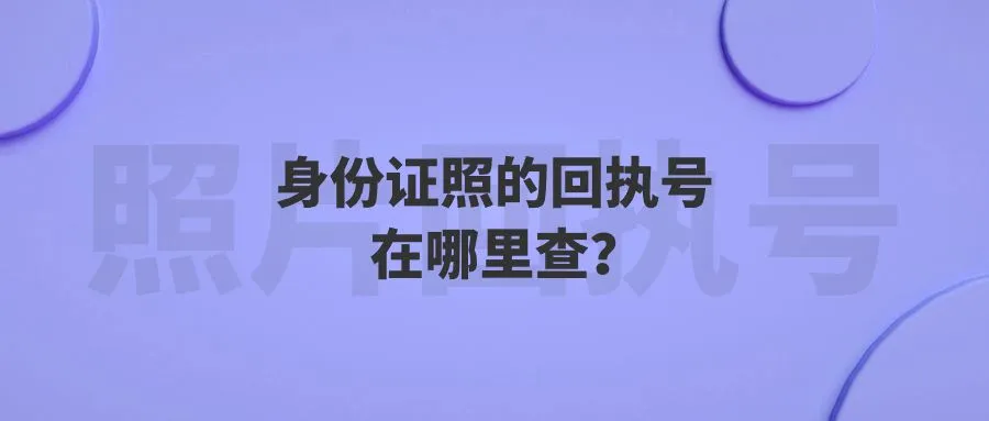 身份证照的回执号在哪里查？