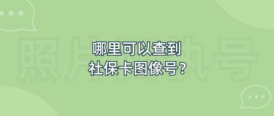 哪里可以查到社保卡图像号？