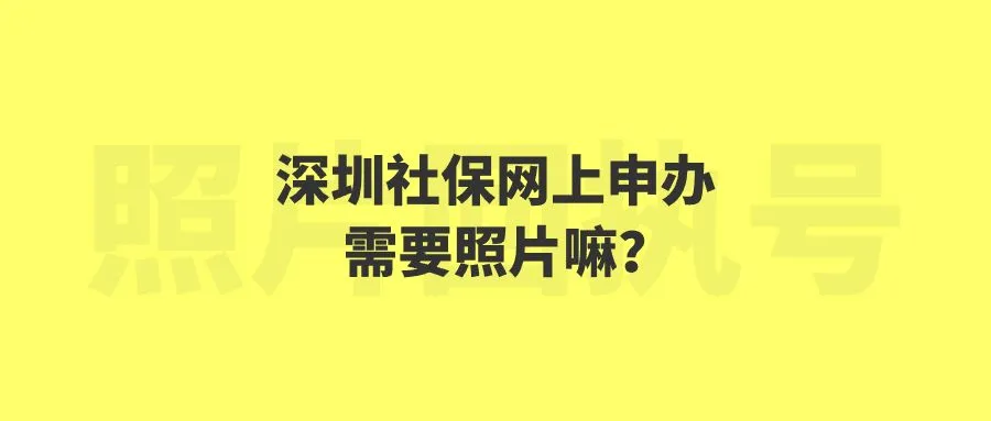 深圳社保网上申办需要照片嘛？