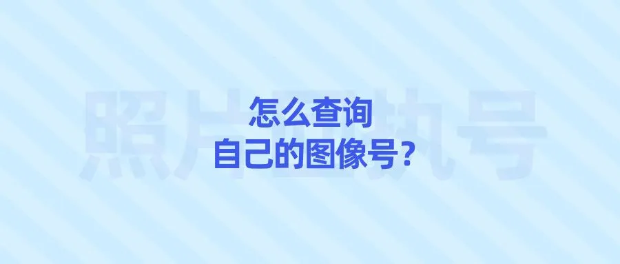 怎么查询自己的图像号？