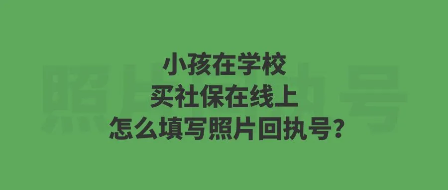 小孩在学校买社保在线上怎么填写照片回执号？