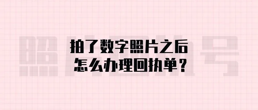 拍了数字照片之后怎么办理回执单？