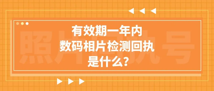 有效期一年内数码相片检测回执是什么？