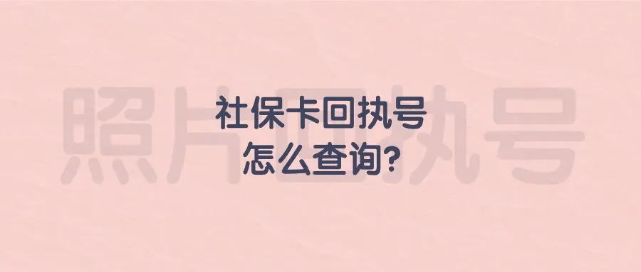 社保卡回执号怎么查询？