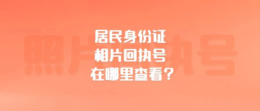 居民身份证相片回执号在哪里查看？