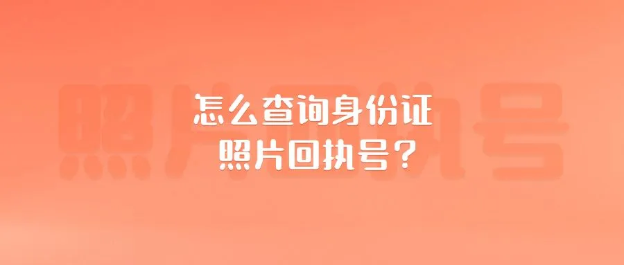 怎么查询身份证照片回执号？