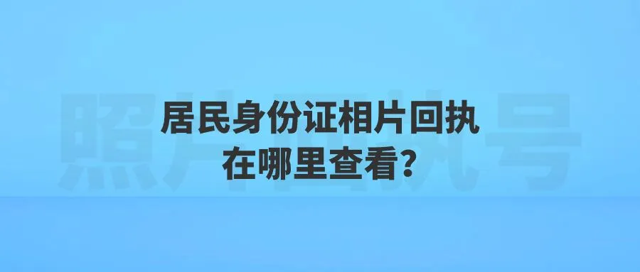 居民身份证相片回执在哪里查看？