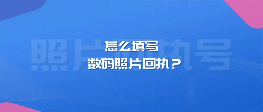 怎么填写数码照片回执？