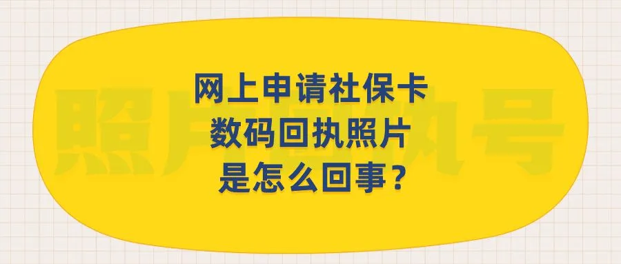 网上申请社保卡数码回执照片是怎么回事？