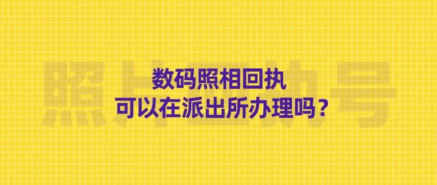 数码照相回执可以在派出所办理吗？